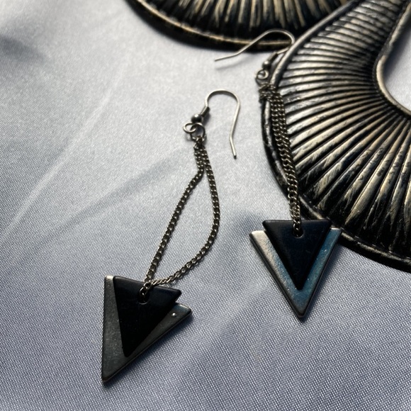 Triangle Drop Earrings - Picture 4 of 11